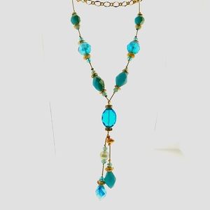 Vintage Blue Crystal Necklace
